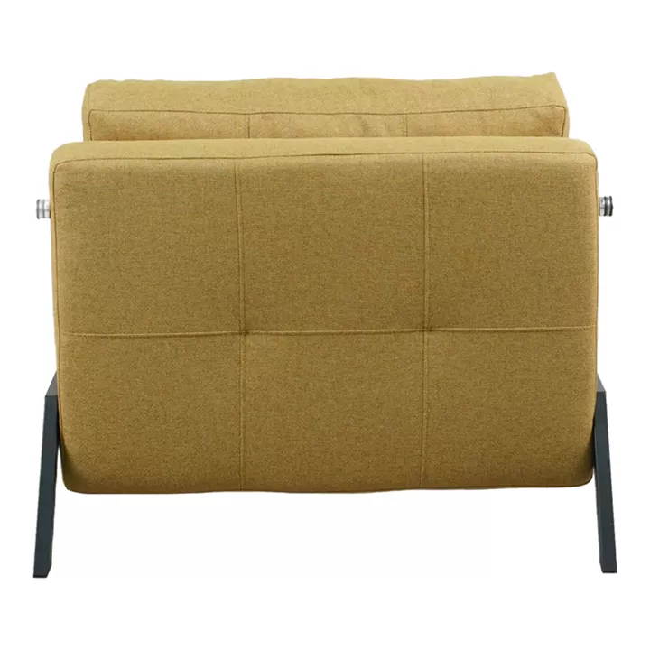 Πολυθρόνα-κρεβάτι Fancy pakoworld ύφασμα σε κίτρινη απόχρωση με μαύρο πόδι 95x98x70εκ