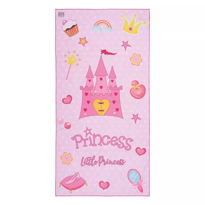 Beauty Home Πετσέτα θαλάσσης διπλής όψης παιδική Microfiber Αrt 2265 Ροζ