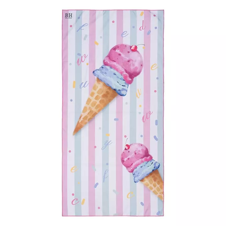 Beauty Home Πετσέτα θαλάσσης διπλής όψης παιδική Microfiber Αrt 2267 Ροζ