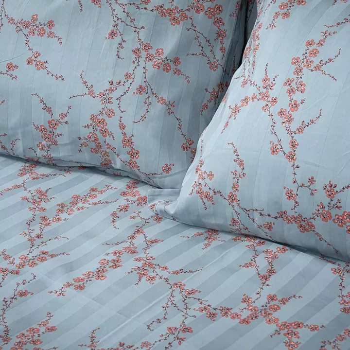 Beauty Home Σετ σεντόνια υπέρδιπλα Art 12211 Emerald 100% Βαμβακοσατέν 300tc 240x270 Σιέλ