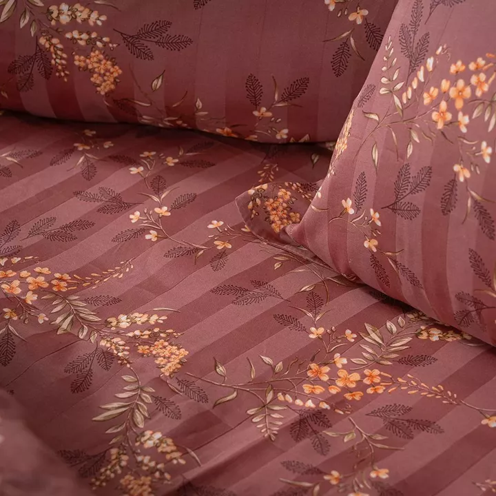 Beauty Home Σετ πάπλωμα υπέρδιπλο Art 12216 Indra 100% Βαμβακοσατέν 300tc 220x240 Σάπιο μήλο