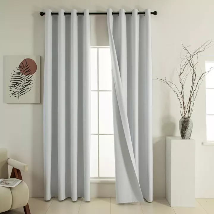 Beauty Home Κουρτίνα Full Blackout σκίασης με 8 κρίκους Soft Art 8391 Ice-Ecru 140x270 Πάγου