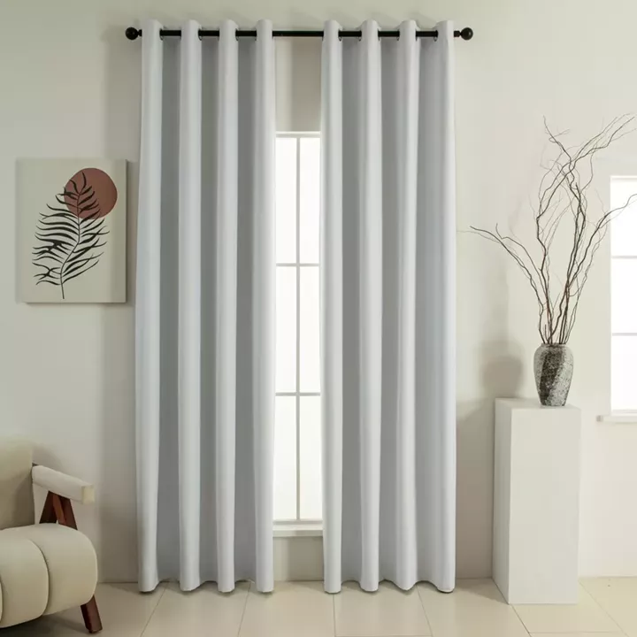 Beauty Home Κουρτίνα Full Blackout σκίασης με 8 κρίκους Soft Art 8391 Ice-Ecru 140x270 Πάγου