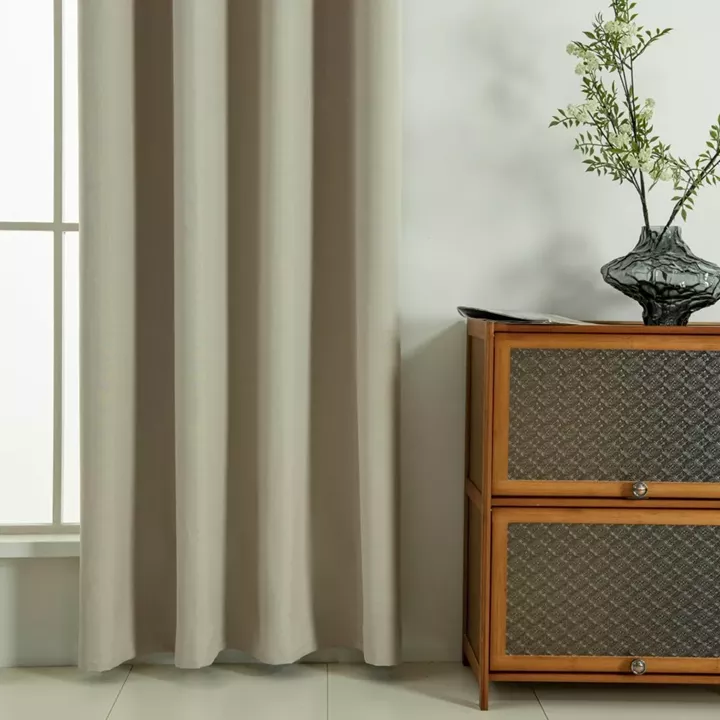 Beauty Home Κουρτίνα Full Blackout σκίασης με 8 κρίκους Soft Art 8391 Beige 140x270 Άμμου