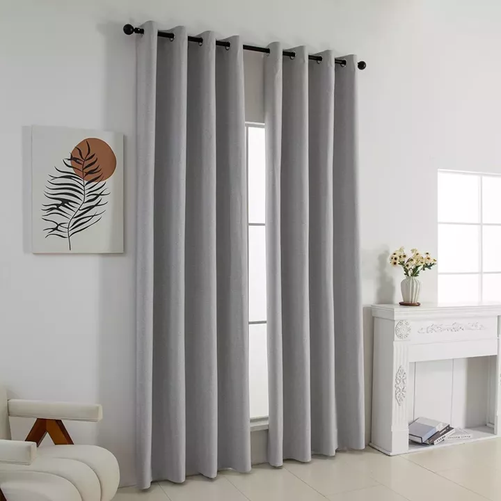 Beauty Home Κουρτίνα Full Blackout σκίασης με 8 κρίκους Elite Art 8392 Light Grey-Νο3 140x270 Ασημί