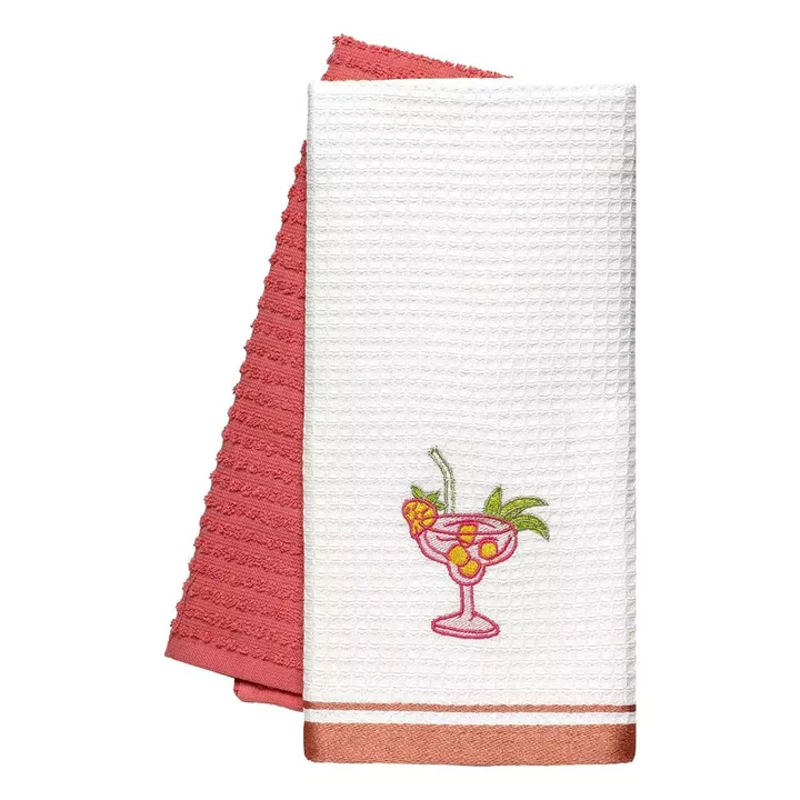 Beauty Home Ποτηρόπανα σετ 2τμχ Martini Art 8819 40x60 Ροδακινί