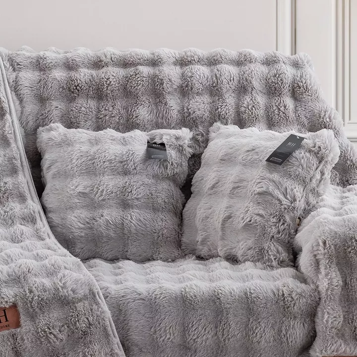 Beauty Home Γούνινη Μαξιλαροθήκη διακοσμητική Art 8721 40x40 Γκρι