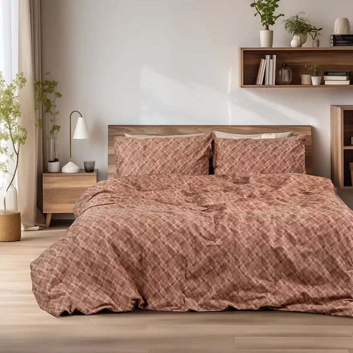 Beauty Home Σετ παπλωματοθήκη φανελένια υπέρδιπλη Frida Art 12336 230x250 Κεραμιδί