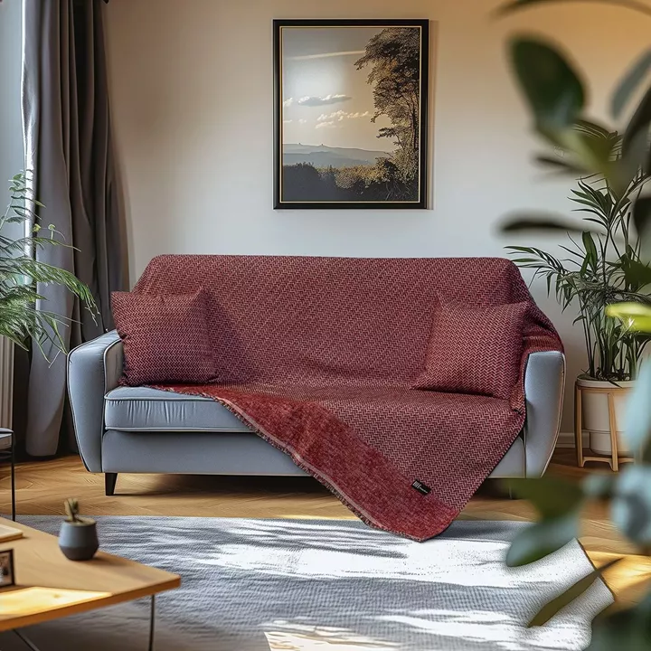 Beauty Home Ριχτάρι Τετραθέσιο Art 8639 170x350 Κόκκινο