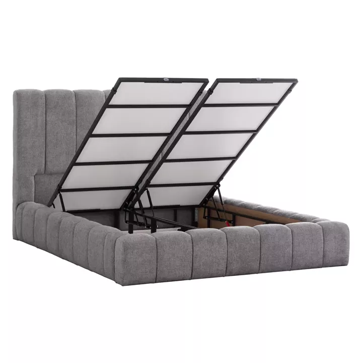 ΚΡΕΒΑΤΙ REMO ΜΕ ΑΠΟΘΗΚΕΥΤΙΚΟ ΧΩΡΟ HM719.22 ΥΦΑΣΜΑ TEDDY ΓΚΡΙ-ΓΙΑ ΣΤΡΩΜΑ 160x200εκ