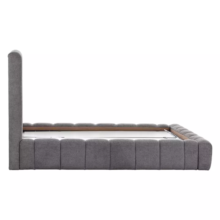 ΚΡΕΒΑΤΙ REMO ΜΕ ΑΠΟΘΗΚΕΥΤΙΚΟ ΧΩΡΟ HM719.22 ΥΦΑΣΜΑ TEDDY ΓΚΡΙ-ΓΙΑ ΣΤΡΩΜΑ 160x200εκ