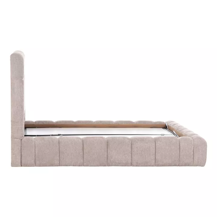 ΚΡΕΒΑΤΙ RAMON ΜΕ ΑΠΟΘ. ΧΩΡΟ HM720.10 ΥΦΑΣΜΑ TEDDY ΜΠΕΖ-ΓΙΑ ΣΤΡΩΜΑ 160x200εκ