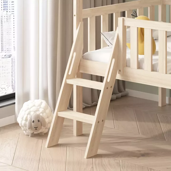 BED WITH SLIDE PHYLLIS HM21310 PINE WOOD IN NATURAL--WITH MATTRESS 90x190cm