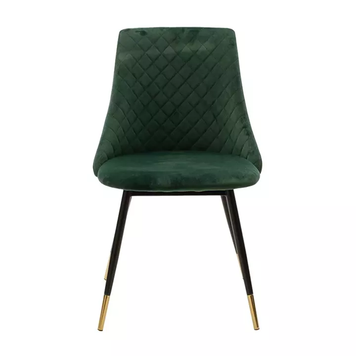 Καρέκλα Giselle pakoworld βελούδο σκούρο πράσινο-μαύρο χρυσό πόδι