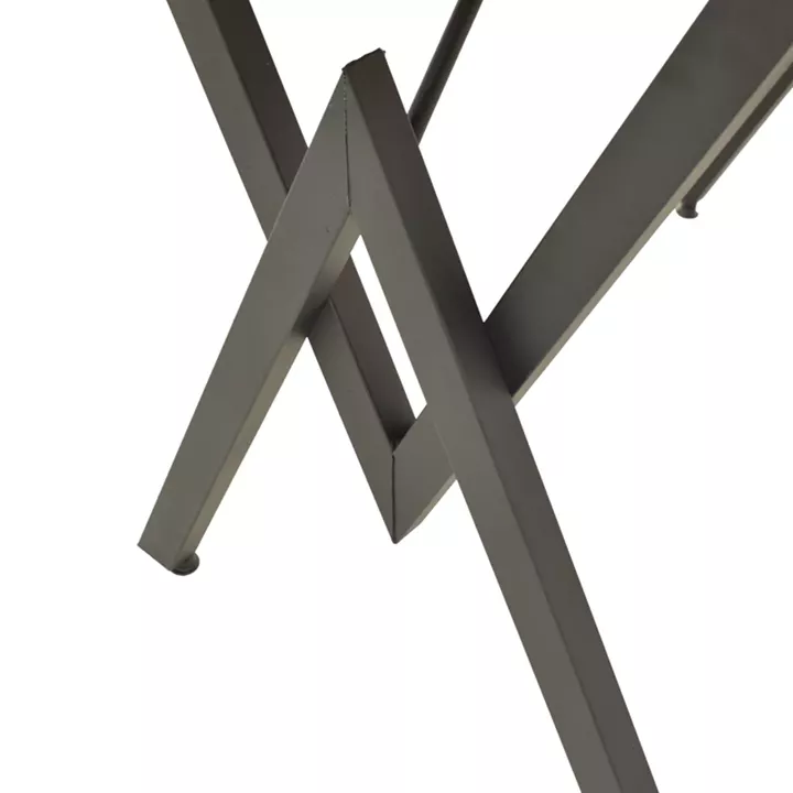 Τραπέζι Vertex pakoworld μαυρο εφέ μαρμάρου με μαύρα μεταλλικά πόδια 110x70x72εκ