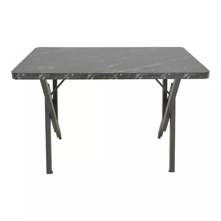 Τραπέζι Vertex pakoworld μαυρο εφέ μαρμάρου με μαύρα μεταλλικά πόδια 110x70x72εκ