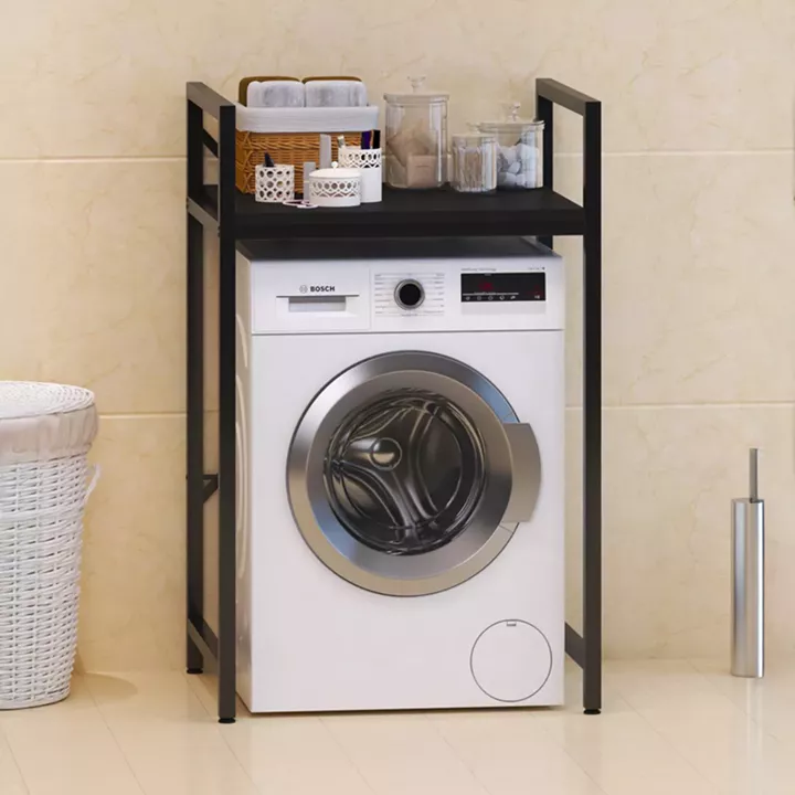 Ραφιέρα στήριξης πλυντηρίου - στεγνωτηρίου Delavar pakoworld μέταλλο μαύρο 72x60x116εκ