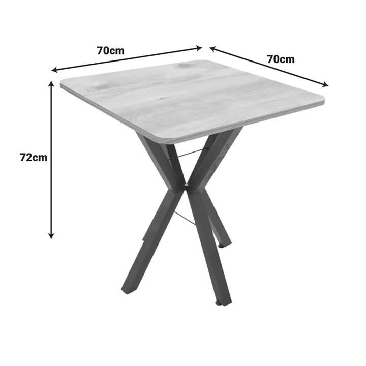 Τραπέζι Arenya pakoworld μαύρο εφε μαρμάρου- μαύρα μεταλλικά πόδια 70x70x72εκ