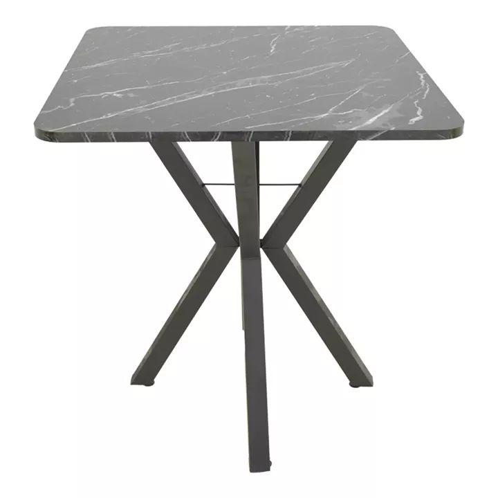 Τραπέζι Arenya pakoworld μαύρο εφε μαρμάρου- μαύρα μεταλλικά πόδια 70x70x72εκ