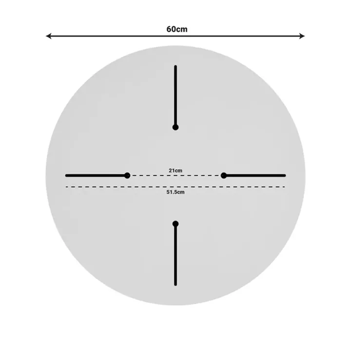 Επιφάνεια τραπεζιού Melody pakoworld HPL λευκό μαρμάρου Φ60εκ πάχους 12mm