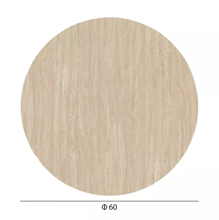 HPL TABLETOP HM5841.35 ROUND IN TRAVERTINE STONE Φ60cm.