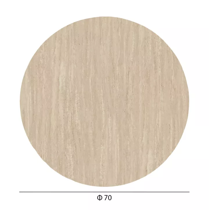 HPL TABLETOP HM5842.35 ROUND IN TRAVERTINE STONE Φ70cm.