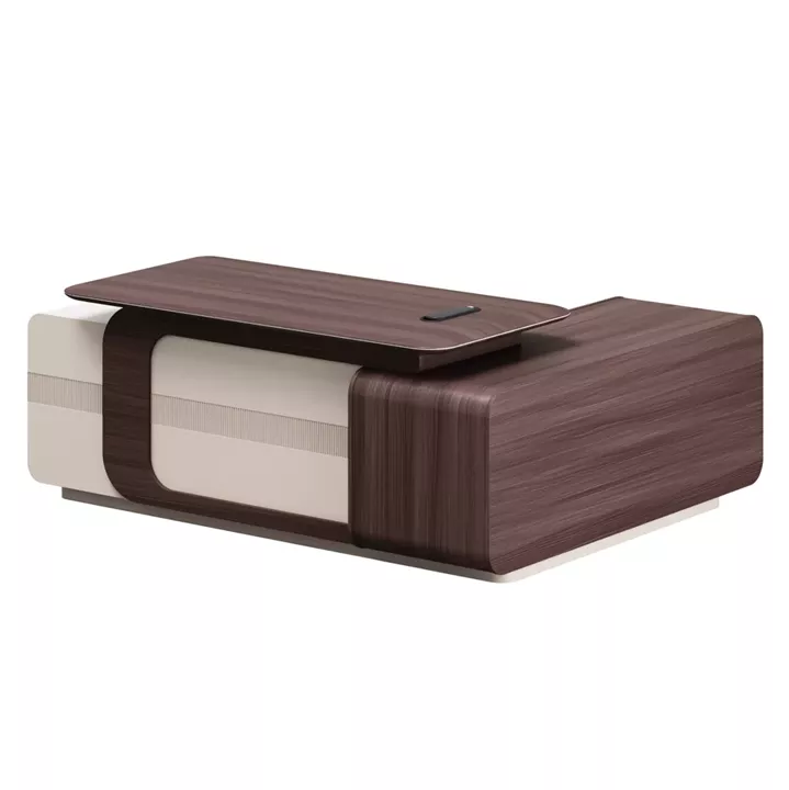 ΓΡΑΦΕΙΟ ΑΡΙΣΤΕΡΗ ΓΩΝΙΑ ΣΕΙΡΑ PRESIDENT HM2147L ΜΕΛΑΜΙΝΗ ΣΕ ΚΑΡΥΔΙ-ΜΠΕΖ 200x160x76Υεκ