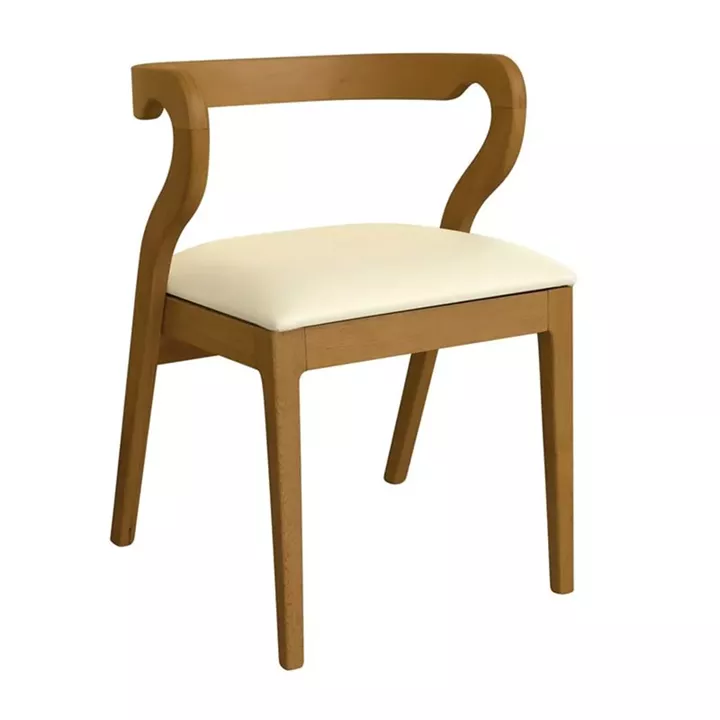 FRANKY Καρέκλα Τραπεζαρίας, Απόχρωση Φυσικό, Pu Εκρού