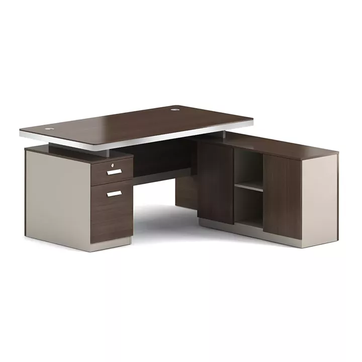 CONCEPT Γραφείο Αναστρέψιμη Γωνία, Απόχρωση Καρυδί - Μπεζ