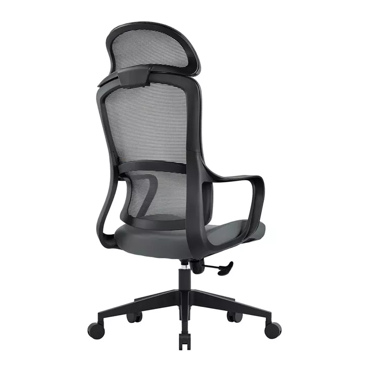 BF3010 Πολυθρόνα Γραφείου Διευθυντή, Mesh Μαύρο, Ύφασμα Γκρι