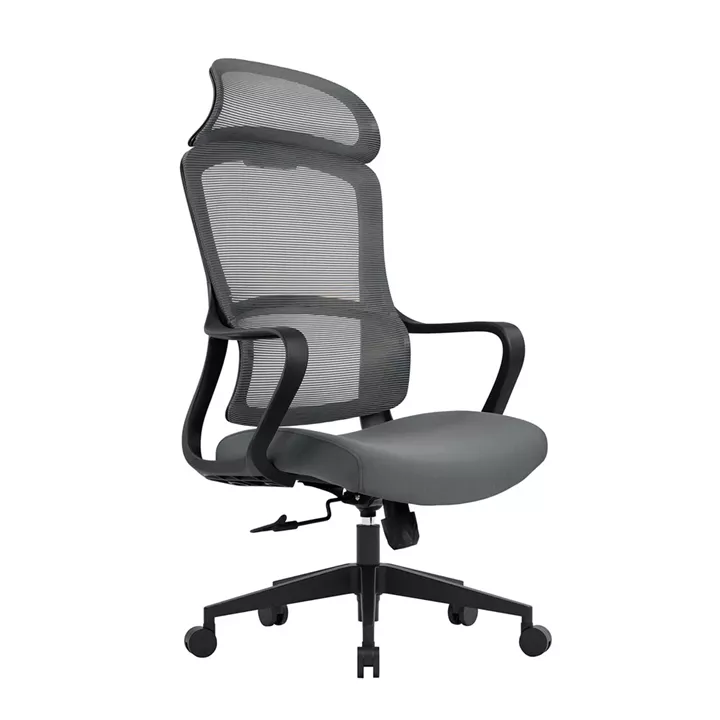 BF3010 Πολυθρόνα Γραφείου Διευθυντή, Mesh Μαύρο, Ύφασμα Γκρι