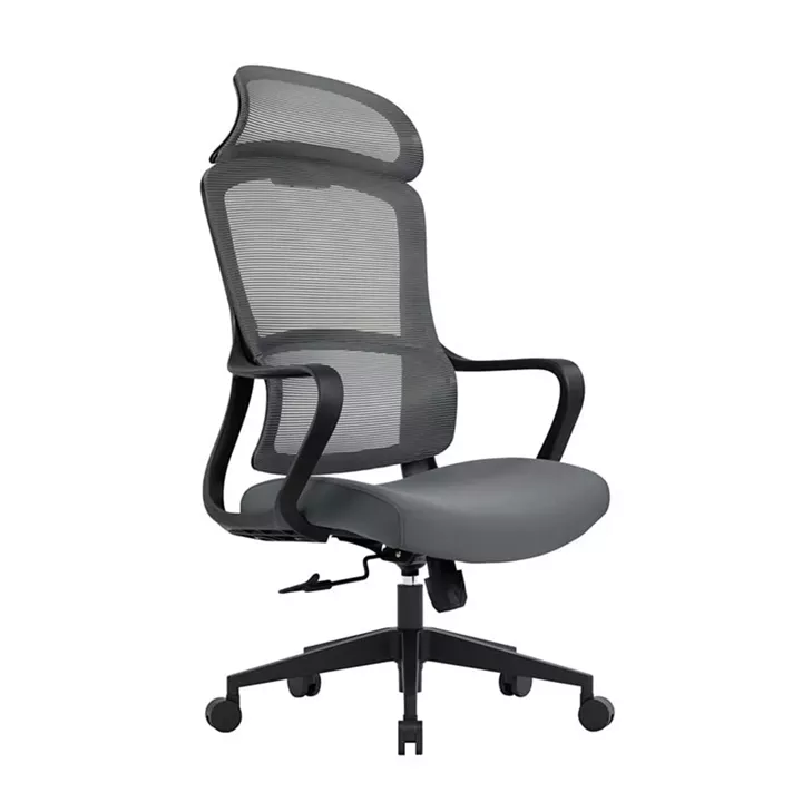 BF3010 Πολυθρόνα Γραφείου Διευθυντή, Mesh Μαύρο, Ύφασμα Γκρι