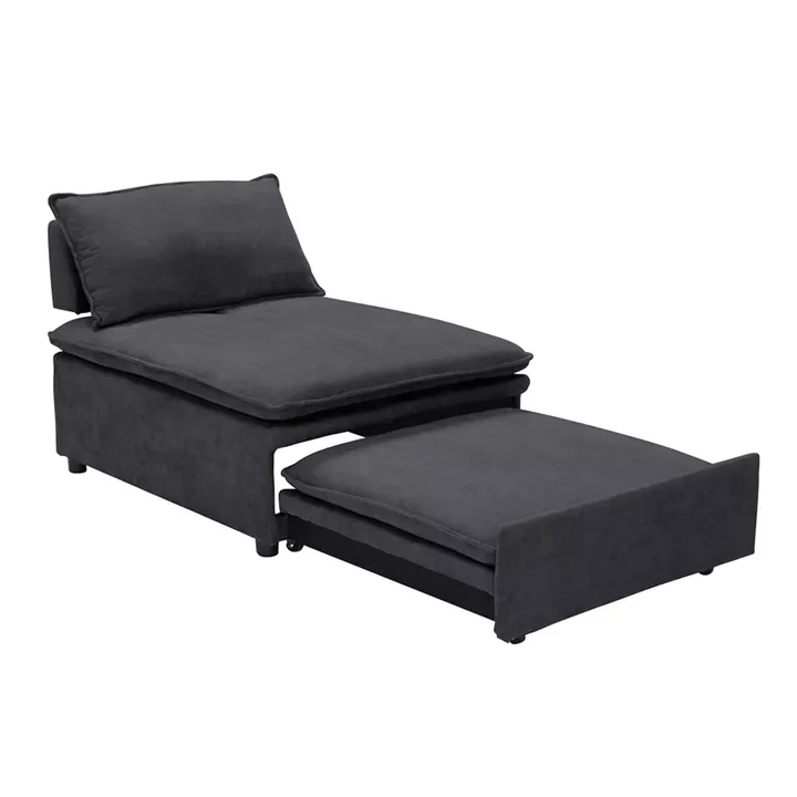 FRANNIE Πολυθρόνα (Καρέκλα) - Κρεβάτι, Σαλονιού-Καθιστικού, Ύφασμα Σκούρο Γκρι