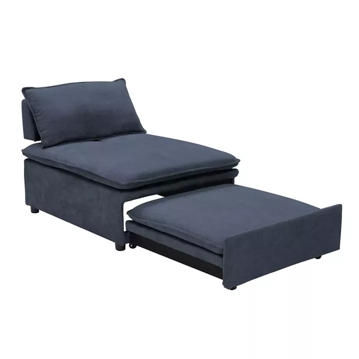 FRANNIE Πολυθρόνα (Καρέκλα) - Κρεβάτι, Σαλονιού-Καθιστικού, Ύφασμα Μπλε-Γκρι