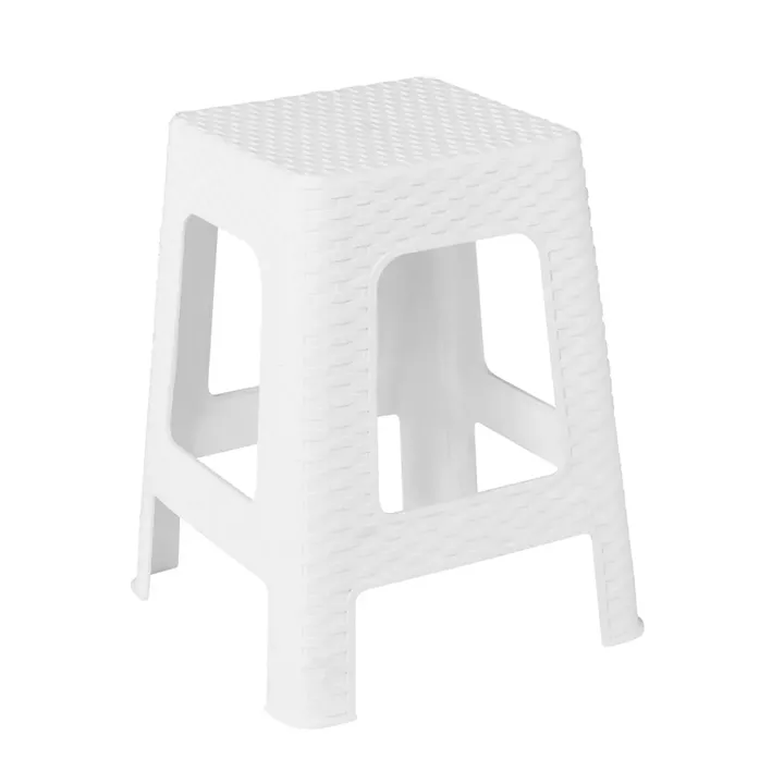 SQUARE Σκαμπό Βοηθητικό Κήπου- Μπάνιου Στοιβαζόμενο, PP Απόχρωση Άσπρο