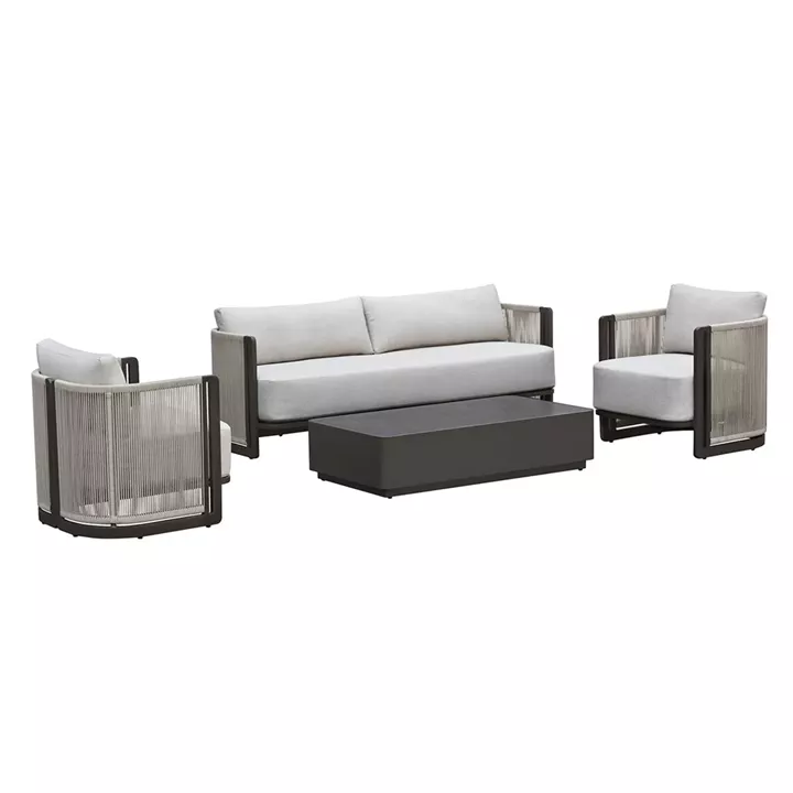 BOSTON Living Set Σαλόνι Καθιστικό Κήπου - Βεράντας Alu Ανθρακί - Μπεζ