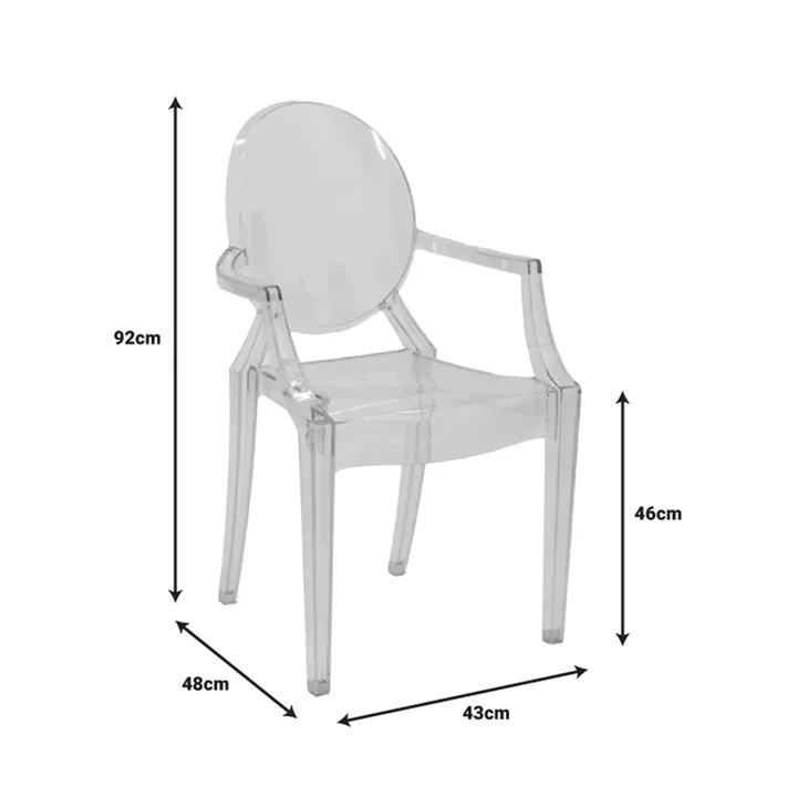 Chair Narova pakoworld PC clear 43x48x92cm