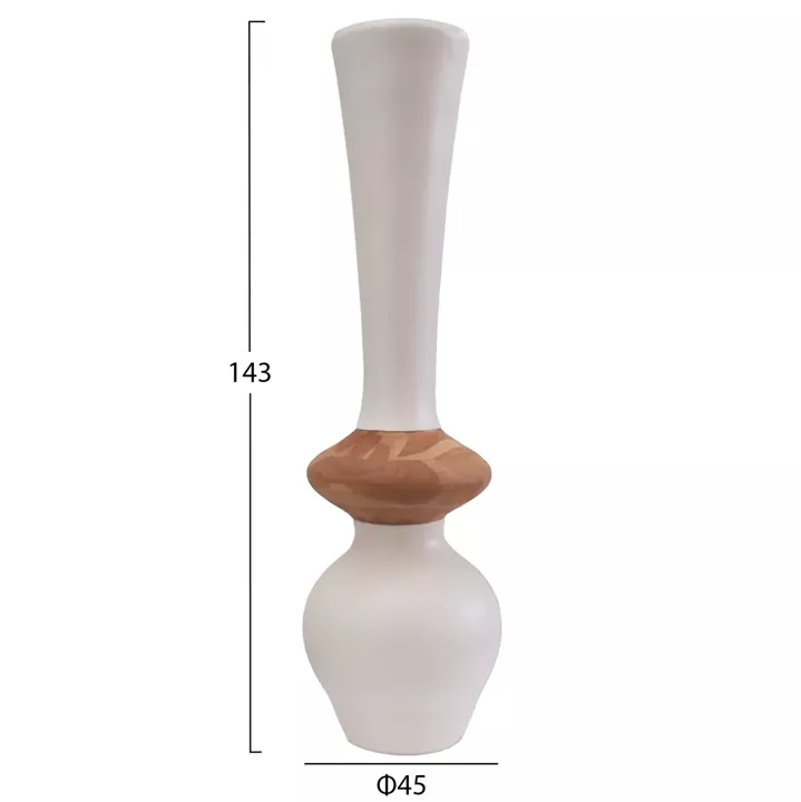 ΔΙΑΚΟΣΜΗΤΙΚΟ ΒΑΖΟ ΔΑΠΕΔΟΥ NEBULA HM4660.02M FIBER CEMENT ΛΕΥΚΟ--ΞΥΛΟ ΤΕΑΚ Φ45x143Υεκ