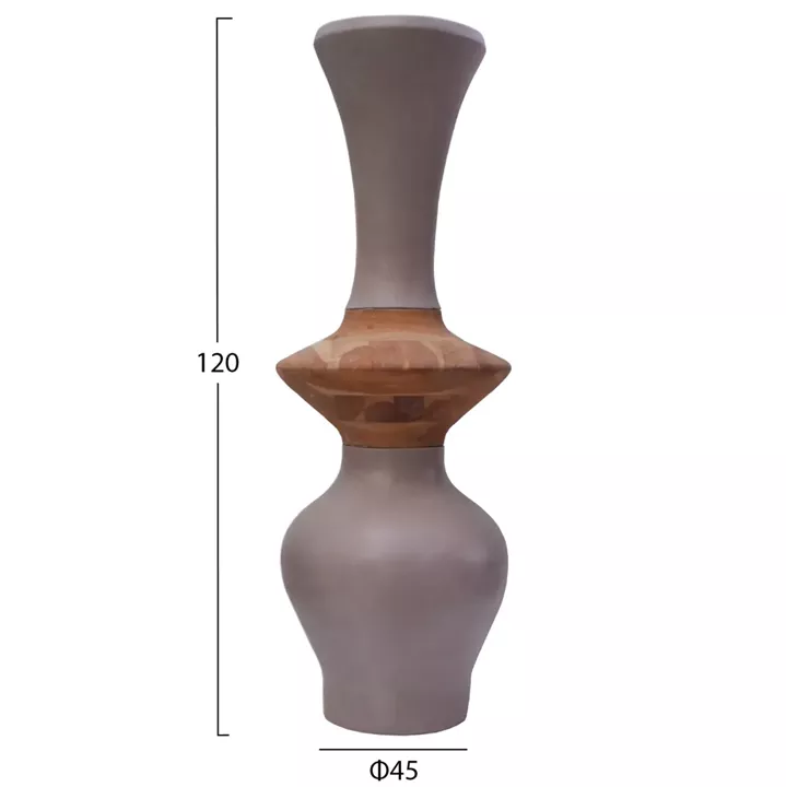 ΔΙΑΚΟΣΜΗΤΙΚΟ ΒΑΖΟ ΔΑΠΕΔΟΥ NEBULA HM4660.05S FIBER CEMENT TAUPE--ΞΥΛΟ ΤΕΑΚ Φ45x120Υεκ