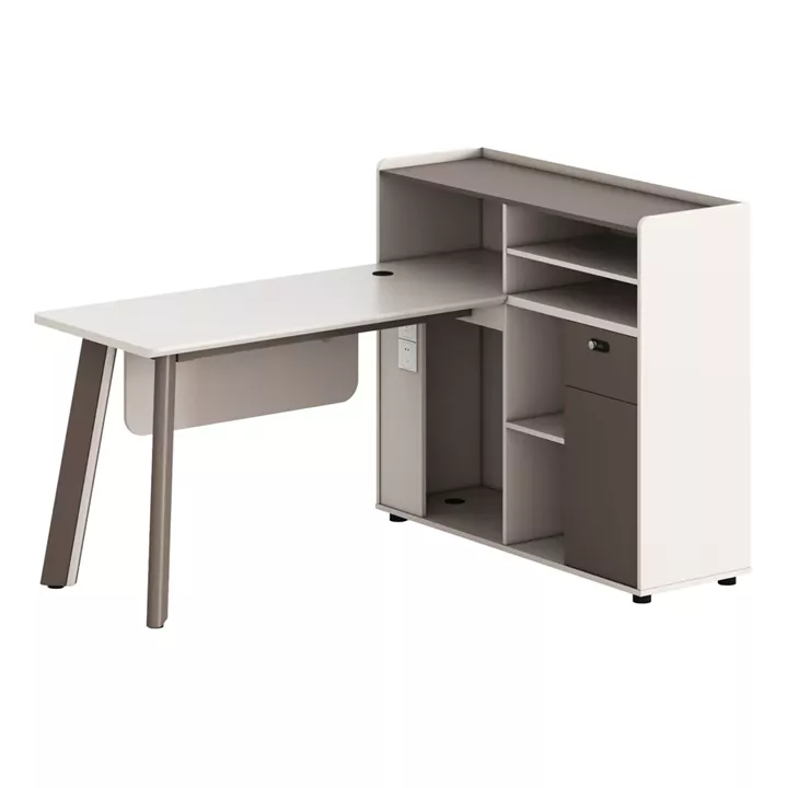 RIGHT CORNER OFFICE DESK NEWLINE HM18275R MELAMINE IN CREAM WHITE--ALUMINUM LEGS 160x120x105H