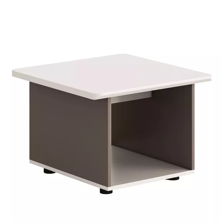 SIDE TABLE SERIES NEWLINE HM18286 MELAMINE IN CREAM WHITE-LIGHT BROWN 60x60x42Hcm.