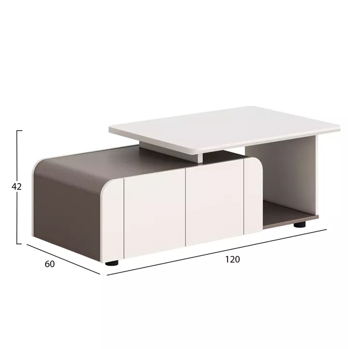 ΝΤΟΥΛΑΠΙ ΓΡΑΦΕΙΟΥ ΣΕΙΡΑ NEWLINE HM18285 ΜΕΛΑΜΙΝΗ ΣΕ ΚΡΕΜ-ΑΝΟΙΧΤΟ ΚΑΦΕ 120x60x42Υεκ