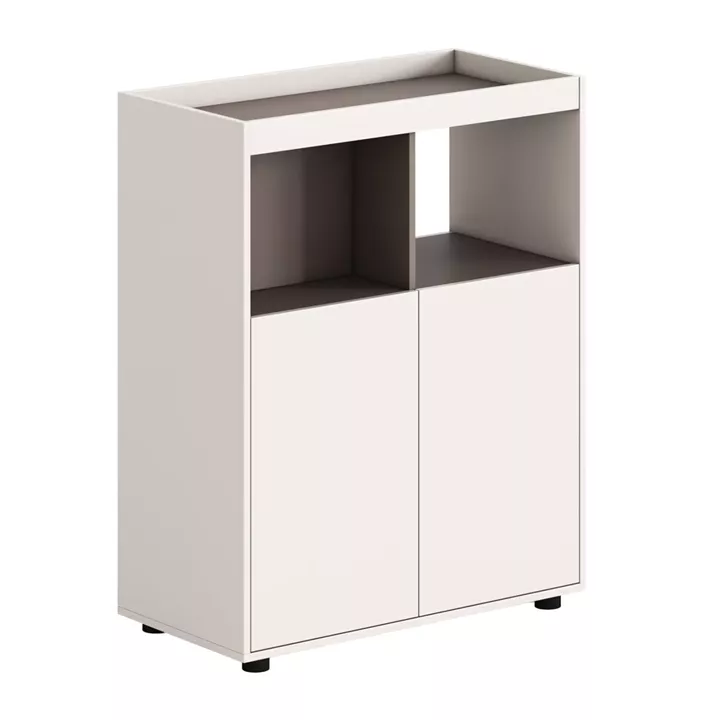 CABINET/BOOKCASE NEWLINE HM18284 MELAMINE IN CREAM WHITE-LIGHT BROWN 80x40x100Hcm.