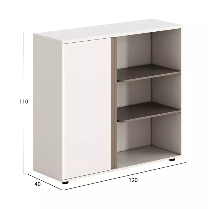 ΝΤΟΥΛΑΠΙ/ΒΙΒΛΙΟΘΗΚΗ NEWLINE HM18282 ΜΕΛΑΜΙΝΗ ΛΕΥΚΗ & ΑΝΟΙΧΤΟ ΚΑΦΕ 120x40x110Υεκ.