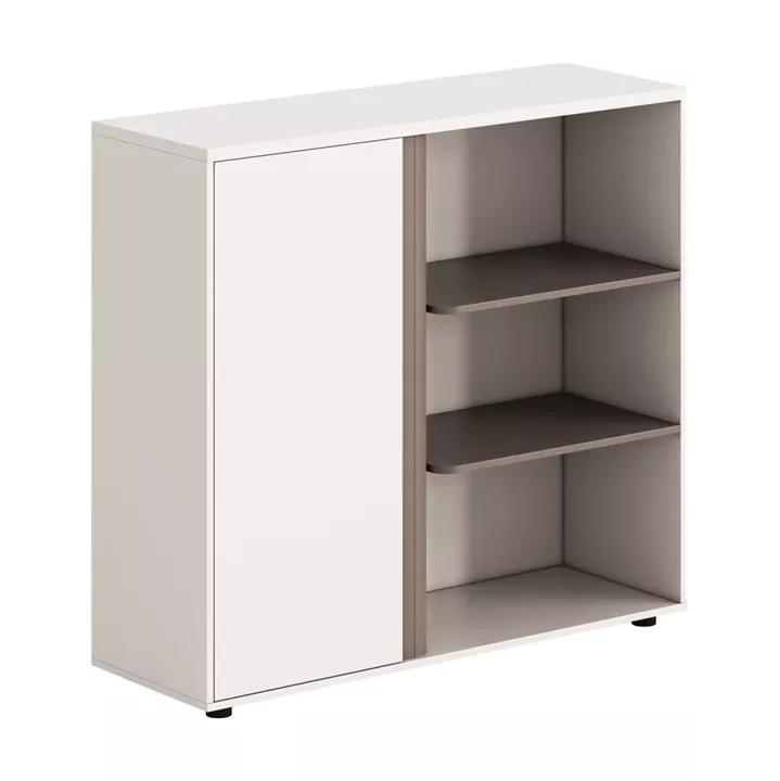 ΝΤΟΥΛΑΠΙ/ΒΙΒΛΙΟΘΗΚΗ NEWLINE HM18282 ΜΕΛΑΜΙΝΗ ΛΕΥΚΗ & ΑΝΟΙΧΤΟ ΚΑΦΕ 120x40x110Υεκ.