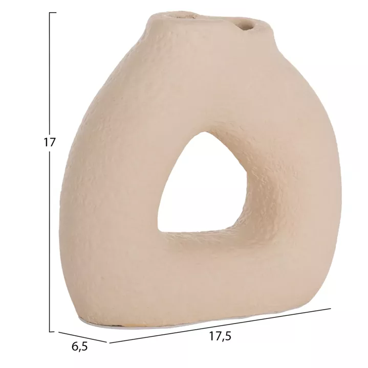 ΕΠΙΤΡΑΠΕΖΙΟ ΔΙΑΚΟΣΜΗΤΙΚΟ ΒΑΖΟ DECANT HM4667.02S ΤΕΡΑΚΟΤΑ ΣΕ ΚΡΕΜ--17.5x6.5x17Υεκ.