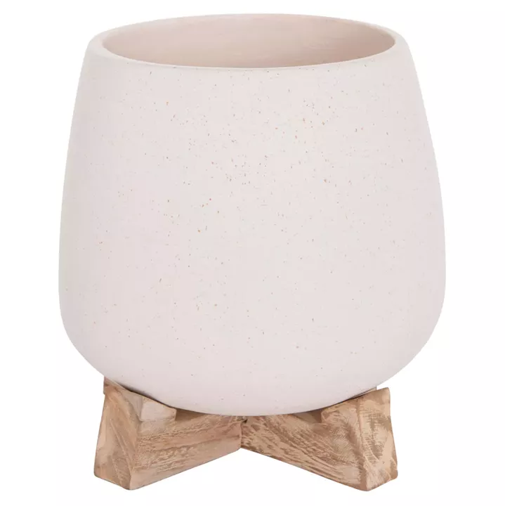 ΓΛΑΣΤΡΑ ΕΣ.ΧΩΡΟΥ FRELLO HM4674.02S ΛΕΥΚΟ FIBER CEMENT--TEAK ΒΑΣΗ 14,5x14,5x16Υεκ.