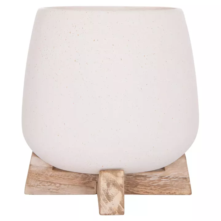 ΓΛΑΣΤΡΑ ΕΣ.ΧΩΡΟΥ FRELLO HM4674.02S ΛΕΥΚΟ FIBER CEMENT--TEAK ΒΑΣΗ 14,5x14,5x16Υεκ.