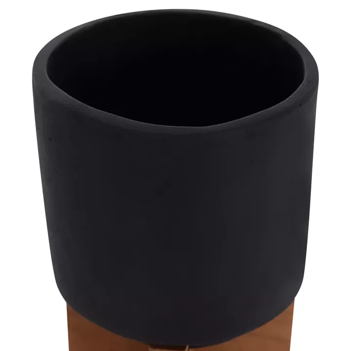 ΣΕΤ 3 ΓΛΑΣΤΡΕΣ ΜΕ TEAK ΒΑΣΕΙΣ TANTI HM4685.01 FIBER CEMENT ΣΕ ΜΑΥΡΟ ΧΡΩΜΑ