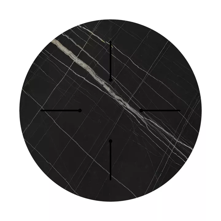 Επιφάνεια τραπεζιού Relian pakoworld HPL μαύρο όψη μαρμάρου Φ69εκ πάχους 12mm